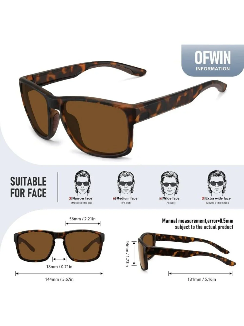 Polarized Sports Sunglasses for Men & Women - UV Protection, Unbreakable, Ideal